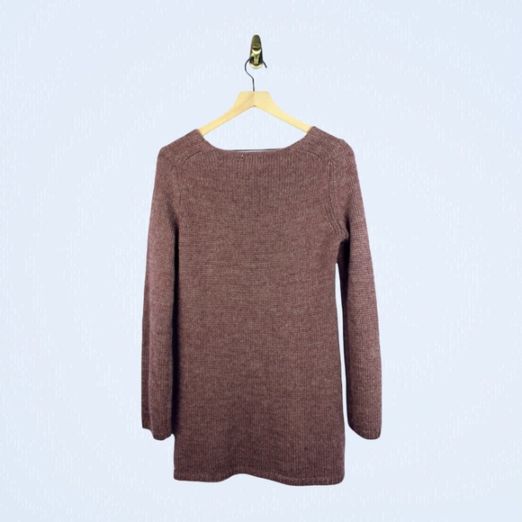 SOFT SURROUNDINGS Mauve Cozy Knit Sweater with Scoop Neck Wool & Alpaca Blend - Picture 4 of 12